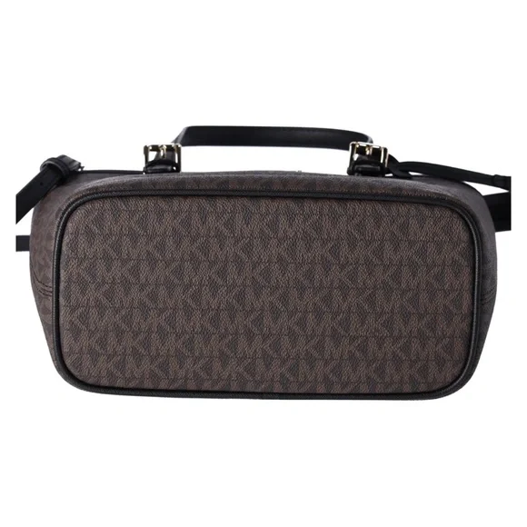 Michael Kors Jet Set XS Carryall Tote Crossbody Brown MK Logo Signature Black - Picture 3 of 11